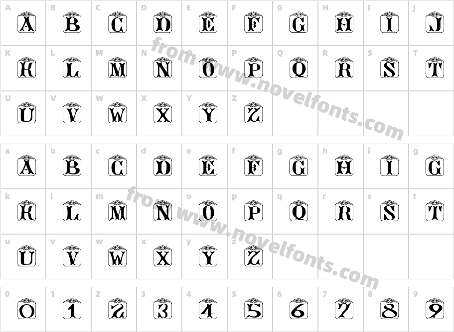 Angelots (Unregistered)Character Map