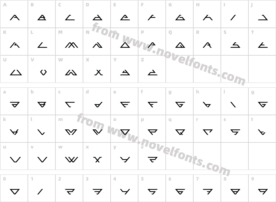 AngledCharacter Map