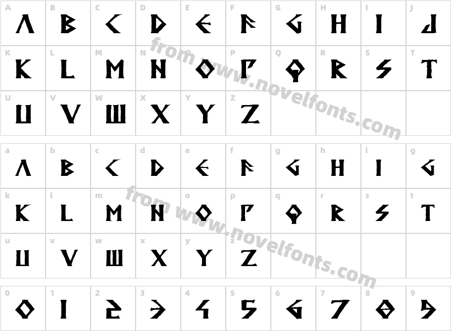 Anglodavek BoldCharacter Map