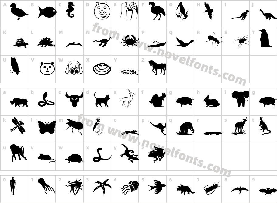 Animals 2Character Map