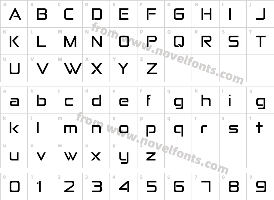 Anita  Semi-squareCharacter Map