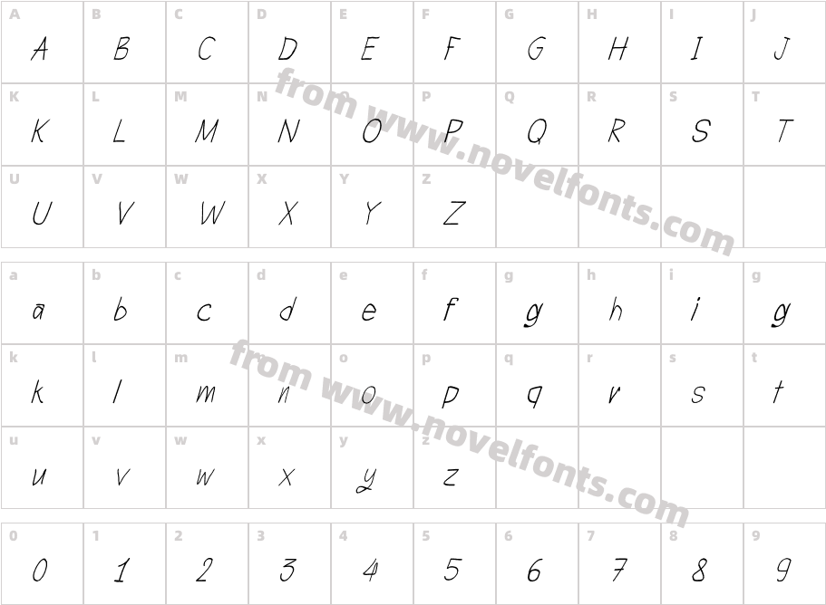 CRU-Todsaporn-Hand-Written-ItalicCharacter Map