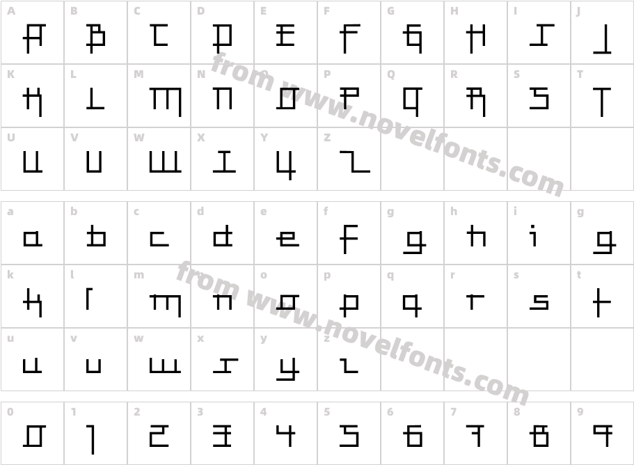 AnlinearLTStd-BoldCharacter Map