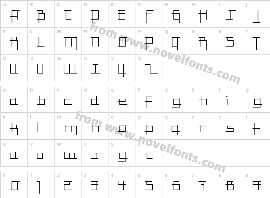 AnlinearLTStd-LightCharacter Map