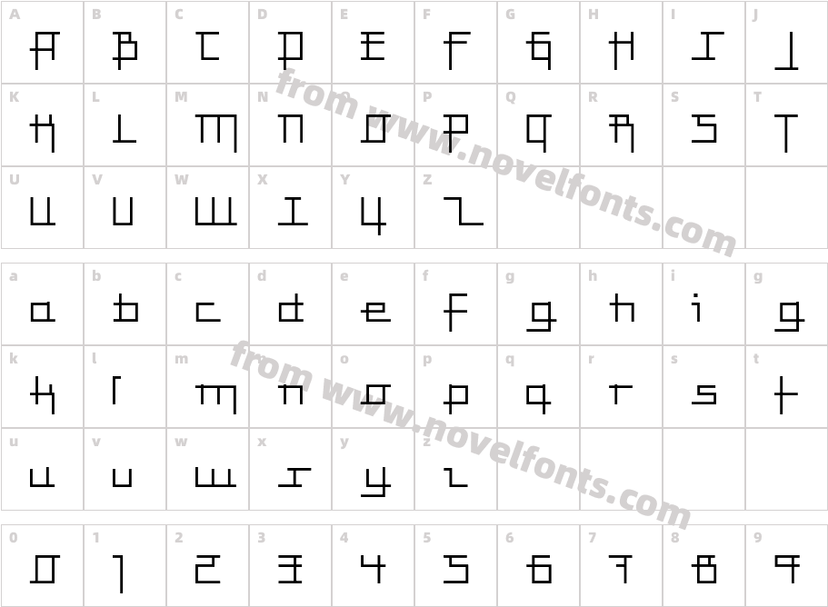 AnlinearLTStd-RegularCharacter Map