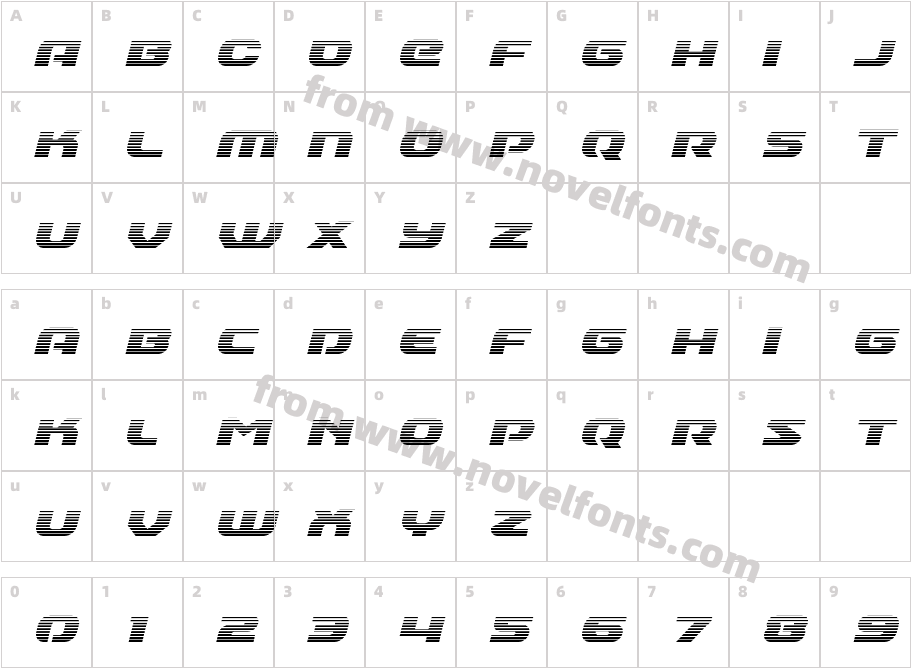 Annapolis Gradient ItalicCharacter Map