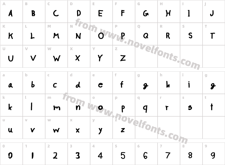 CRU-pokawin-Hand-Written boldCharacter Map