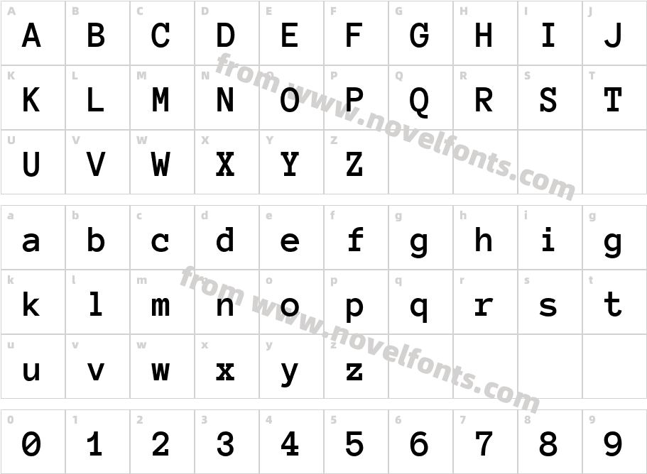 Anonymous Pro BoldCharacter Map