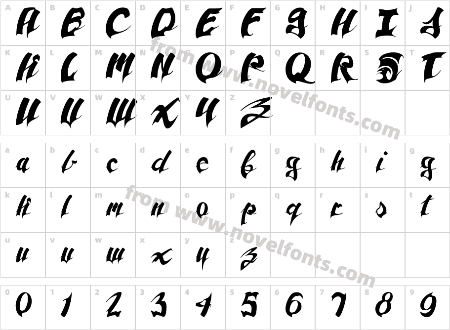 AnpadScript-RegularCharacter Map