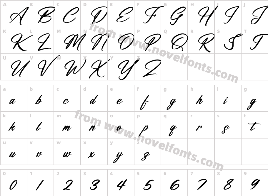 Anthony Hunter ItalicCharacter Map