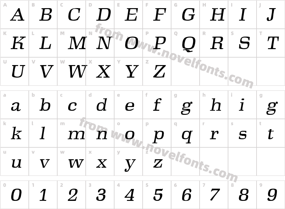 Antikva ItalicCharacter Map