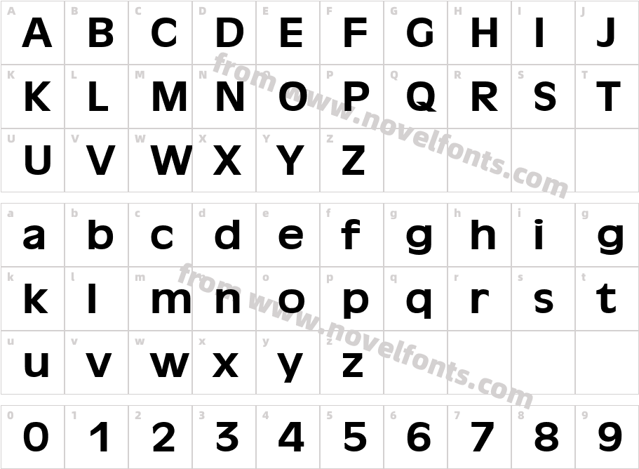 Antiqua 101 Wide BoldCharacter Map