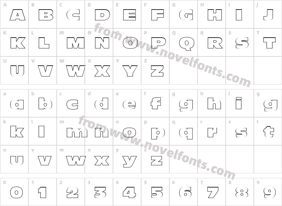 AntiqueOliNorOutP-ReguCharacter Map