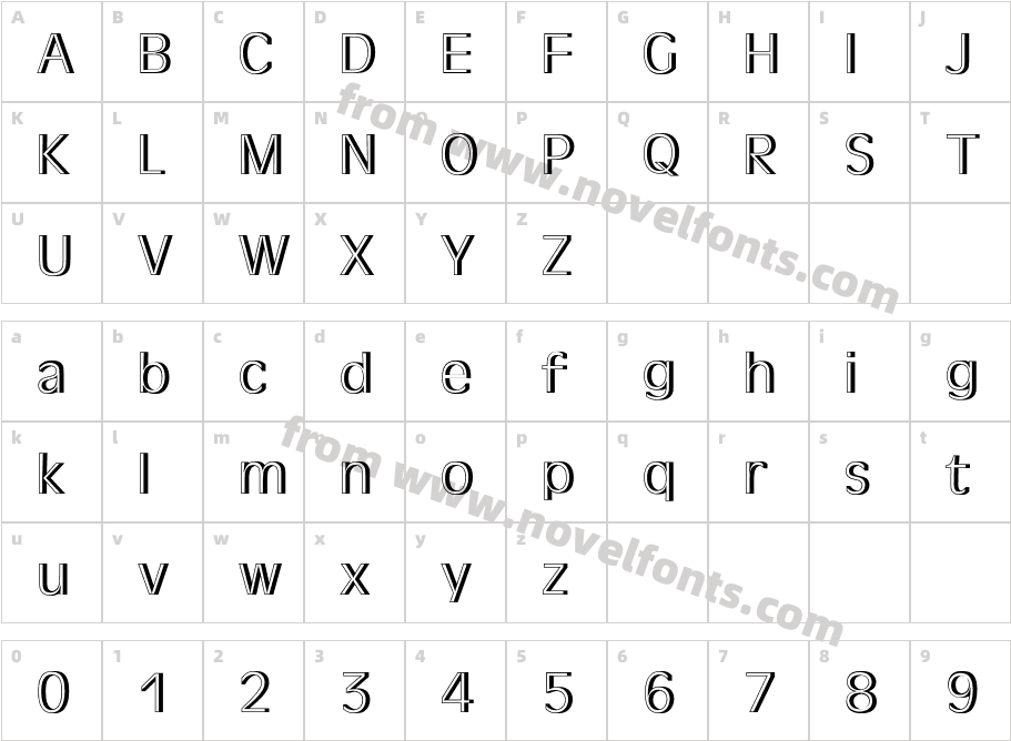 AntiqueOliT-LighRe1Character Map