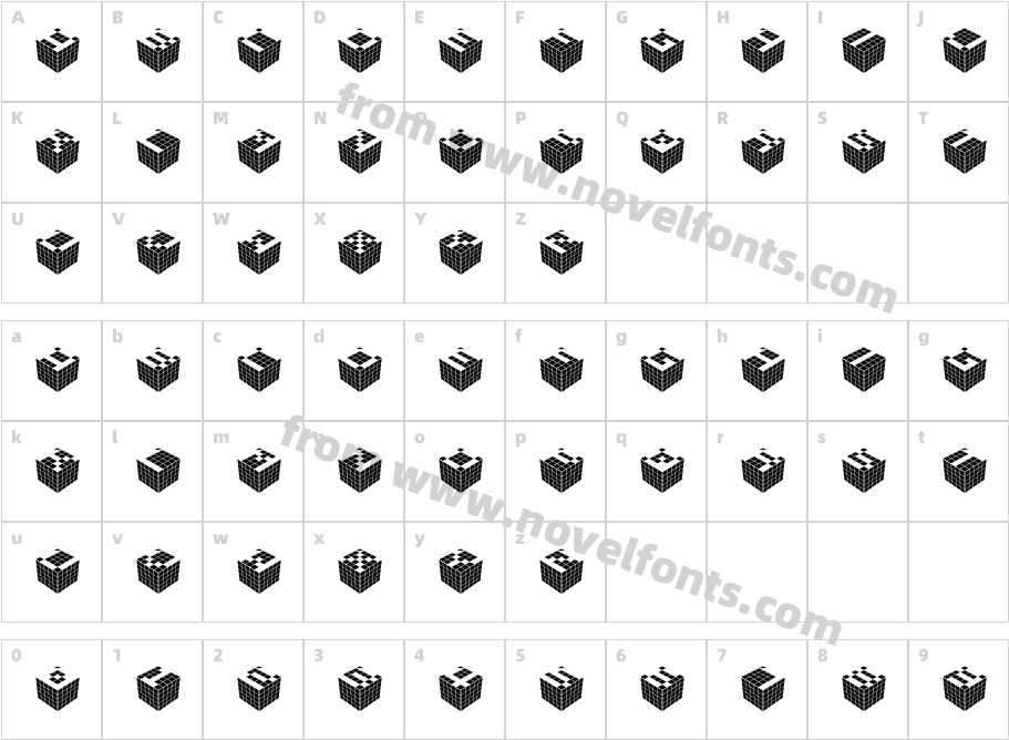 CUBICdot standardCharacter Map