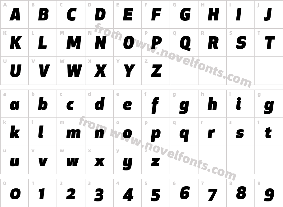 ApexNew-UltraItalicCharacter Map