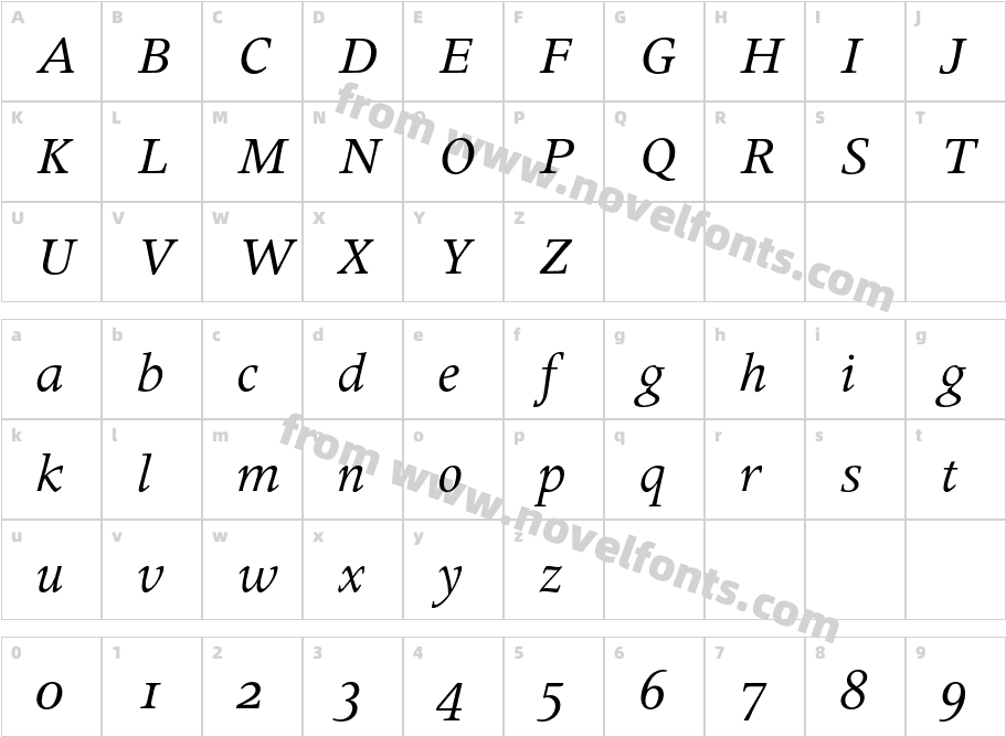 ApolloMT-ItalicOsFCharacter Map