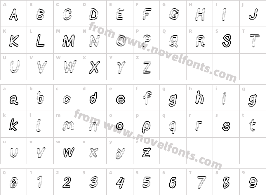 AppleStorm Extra Bold Blurry Fax ItalicCharacter Map