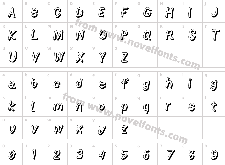 AppleStorm Shadow Extra Bold ItalicCharacter Map