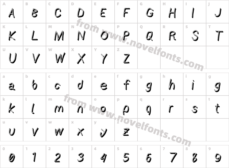 AppleStorm Shadow Regular ItalicCharacter Map