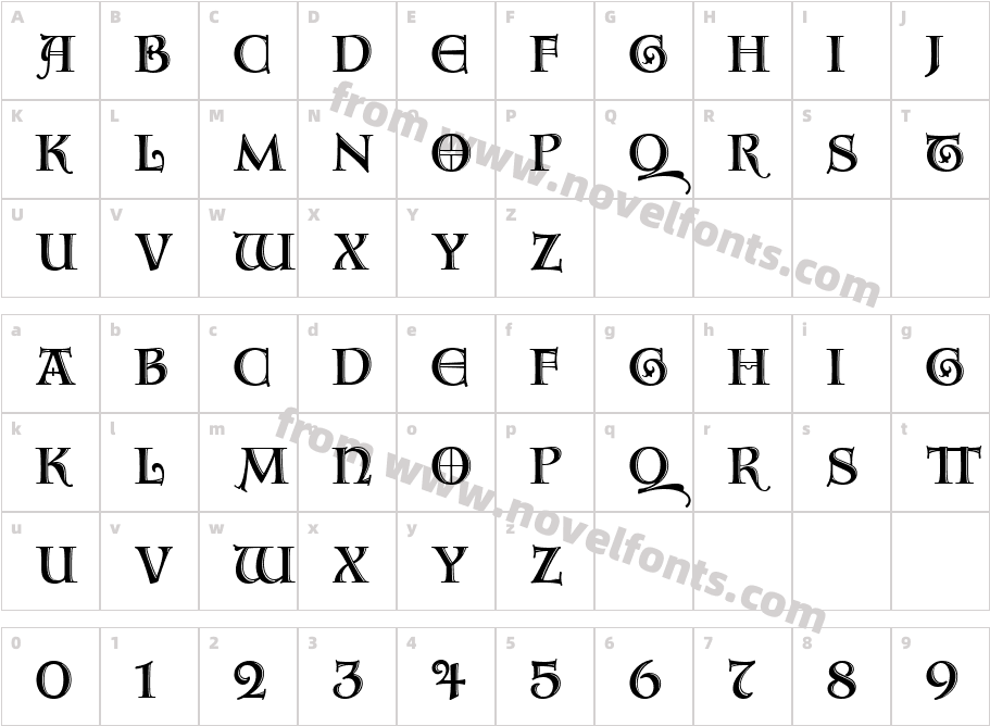 Aquitaine Initials ICG AltCharacter Map