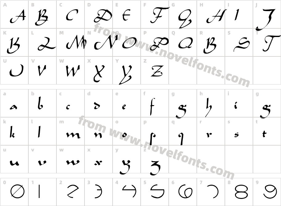 Arabia RegularCharacter Map