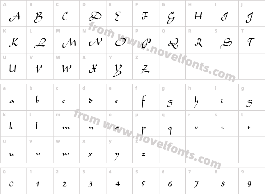 Arabian RegularCharacter Map