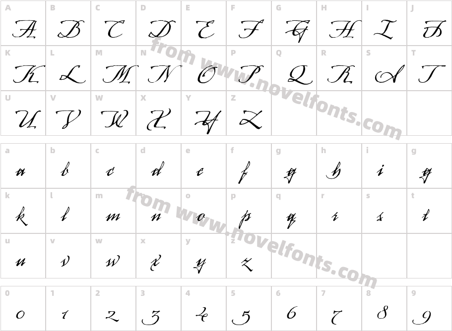 ArcanaGMMStd-ManuscriptCharacter Map