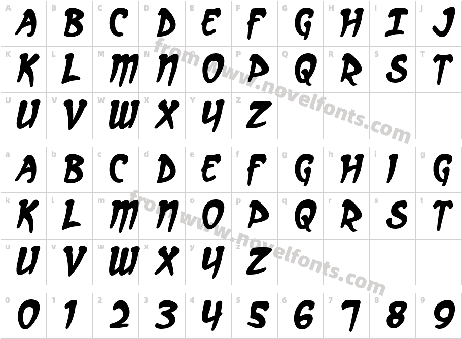 Arcanum BoldCharacter Map