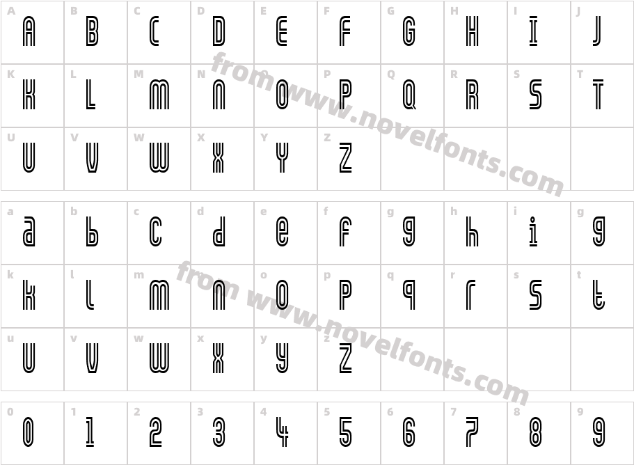 Arch-Condensed  NormalCharacter Map