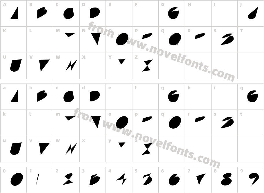 Archi MediumCharacter Map