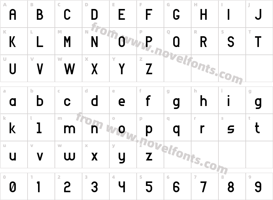 Arial Narrow 7Character Map