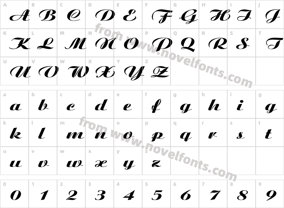 Ariston WdCharacter Map