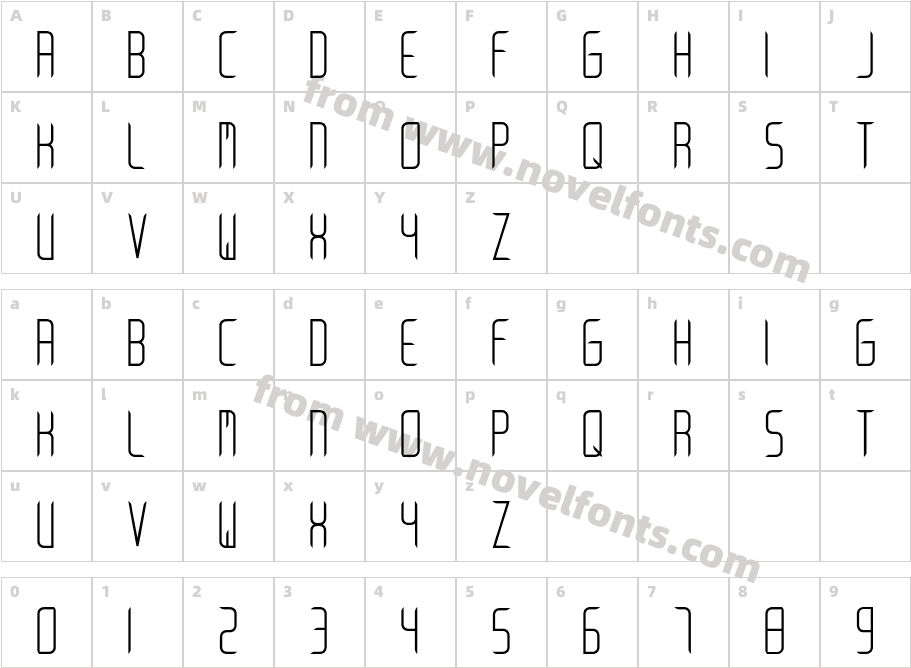 Arkadia boldCharacter Map