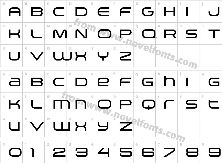 Arkitech BoldCharacter Map