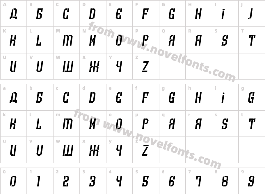 Armenia ItalicCharacter Map