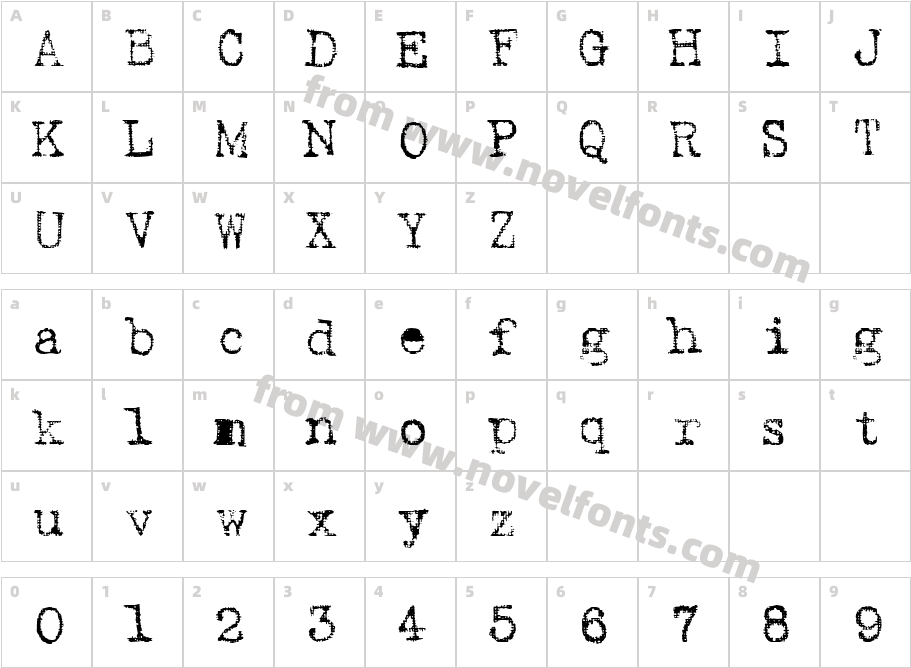 ArmenschriftCharacter Map