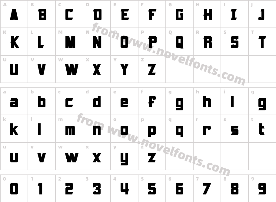 Armorhide BoldCharacter Map