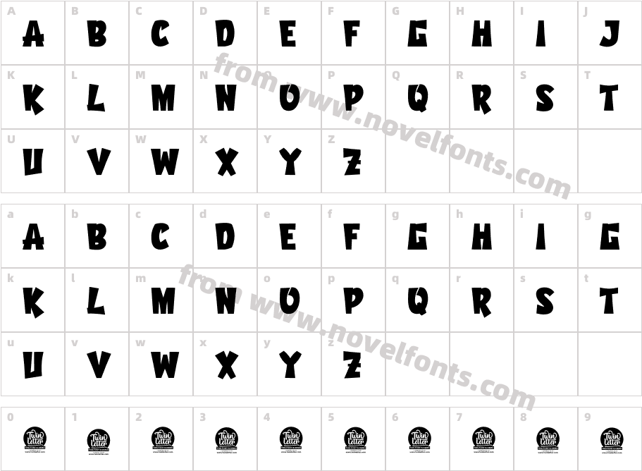 Arogun Personal UseCharacter Map