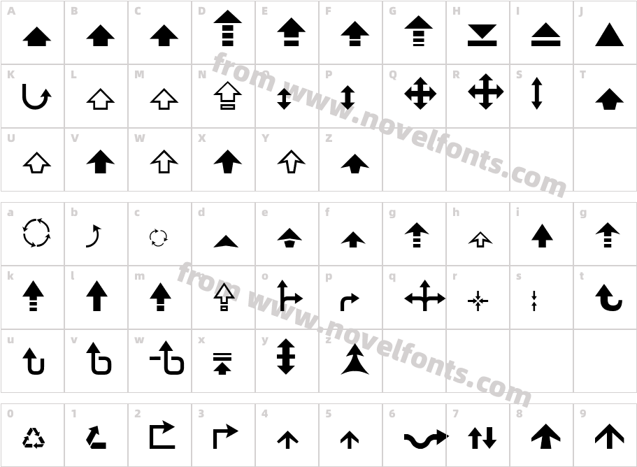 Arrow 7Character Map