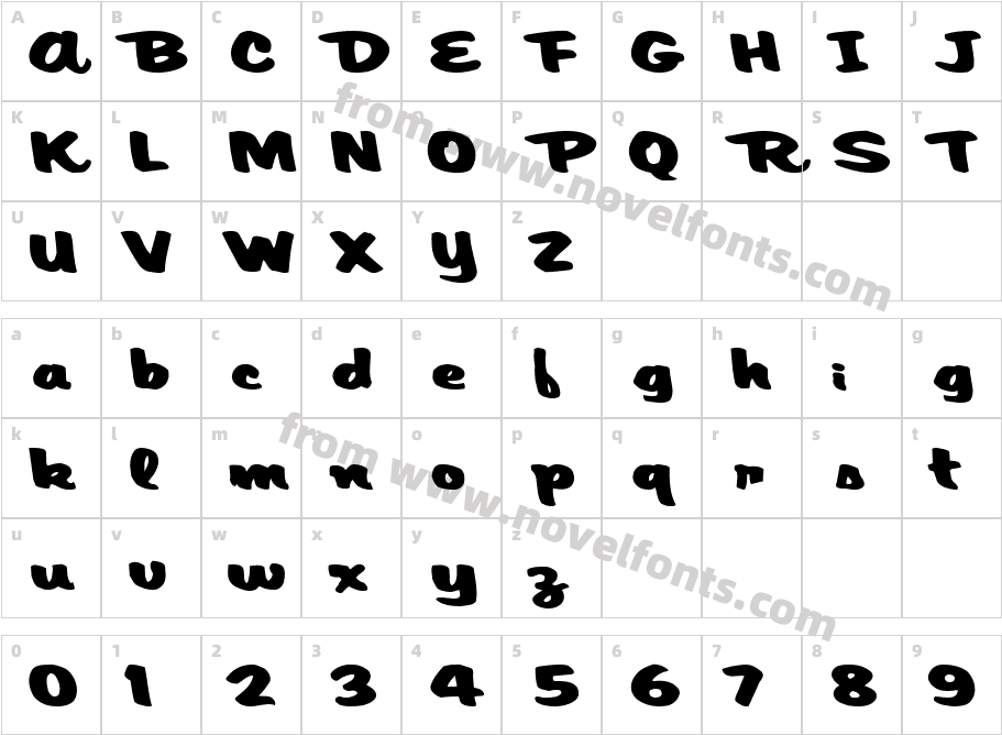 ArtisTicMyth Regular ttextCharacter Map