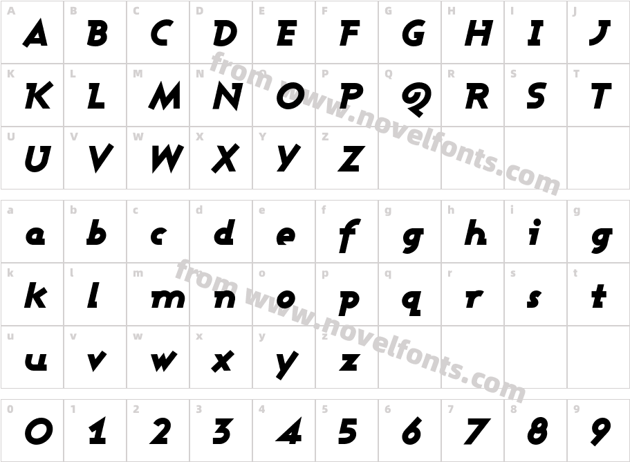 Ashby Black ItalicCharacter Map