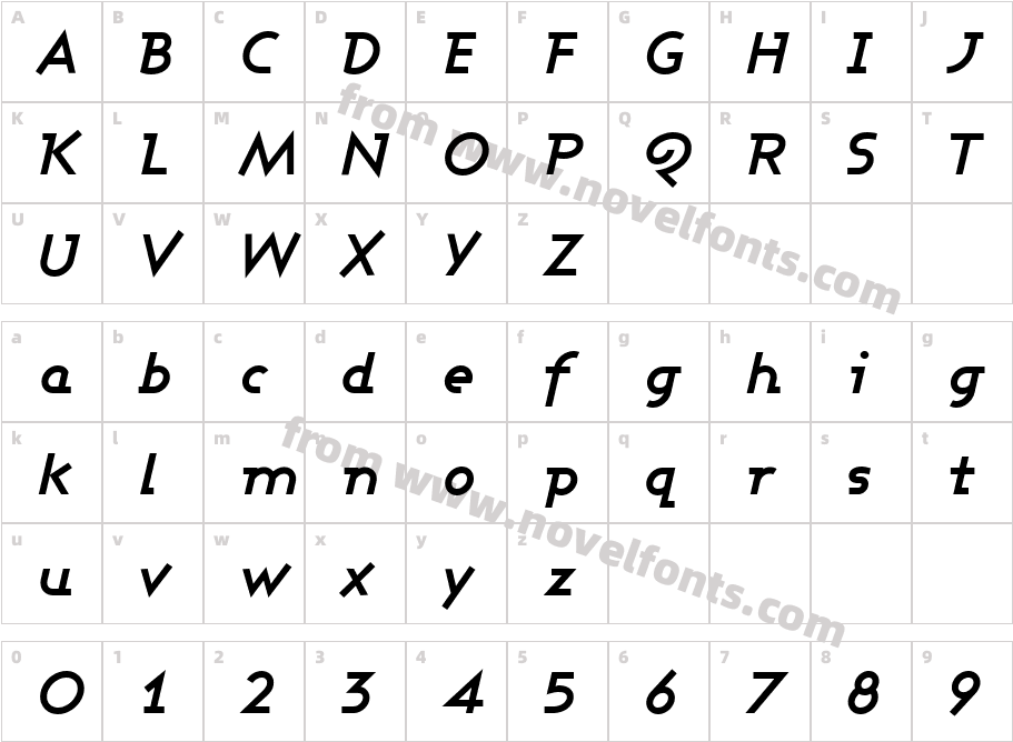 Ashby Bold ItalicCharacter Map