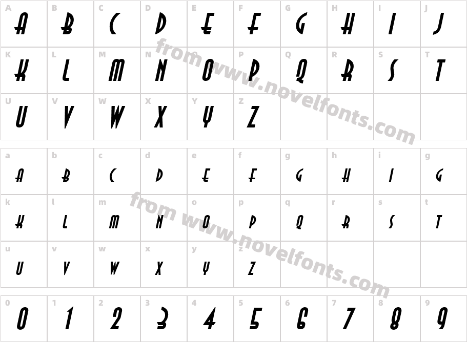 Asia BoldItalicCharacter Map