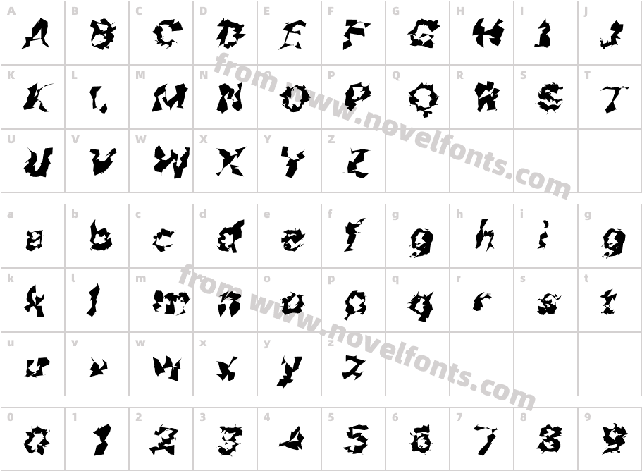 Asimov Silicon Wide ItalicCharacter Map