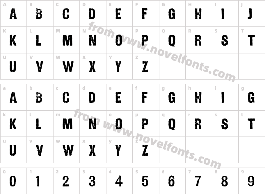 Asphaltum WFCharacter Map