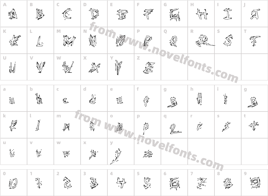 Assassin Nation Outline RegularCharacter Map