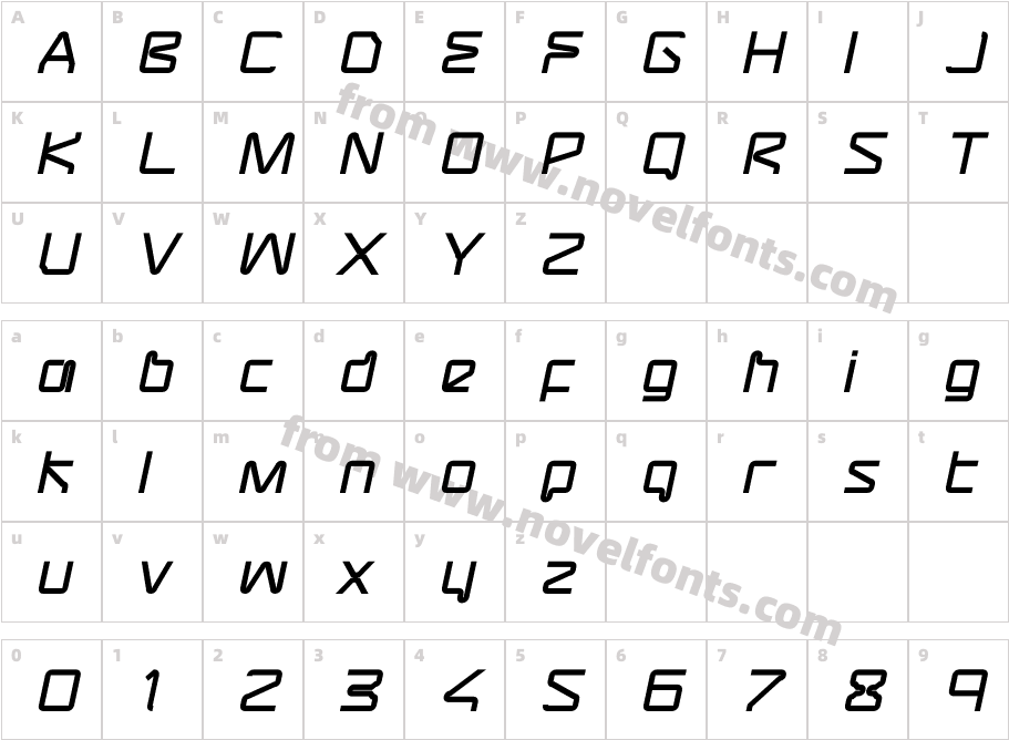 Assembler-BoldObliqueCharacter Map