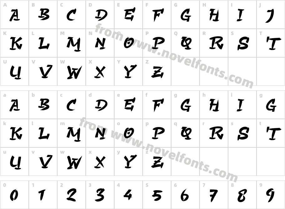 Astaga DragonCharacter Map