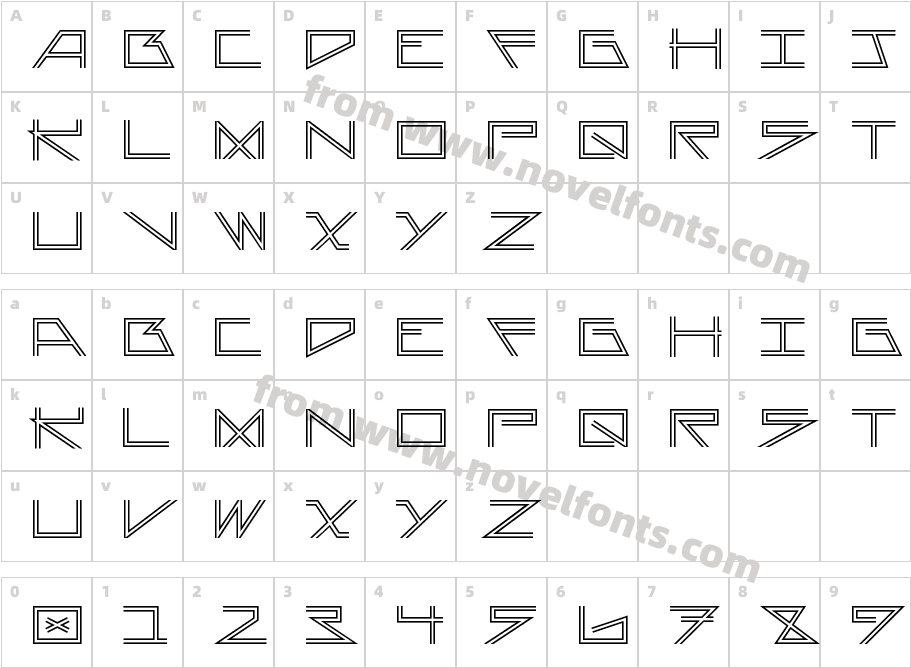 AsteriskDoubleLineCharacter Map